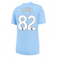 Camisa de Futebol Manchester City Rico Lewis #82 Equipamento Principal Mulheres 2023-24 Manga Curta